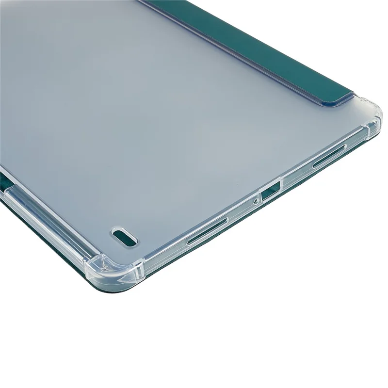 Para Xiaomi Pad 5 Pro Trifold Stand PU Caja de Cuero de Cuero Protección Completa TPU TPU Back Cover - Verde Oscuro