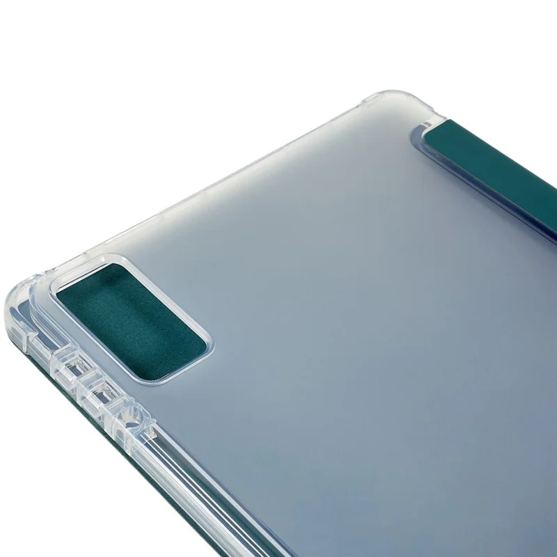 Para Xiaomi Pad 5 Pro Trifold Stand PU Caja de Cuero de Cuero Protección Completa TPU TPU Back Cover - Verde Oscuro