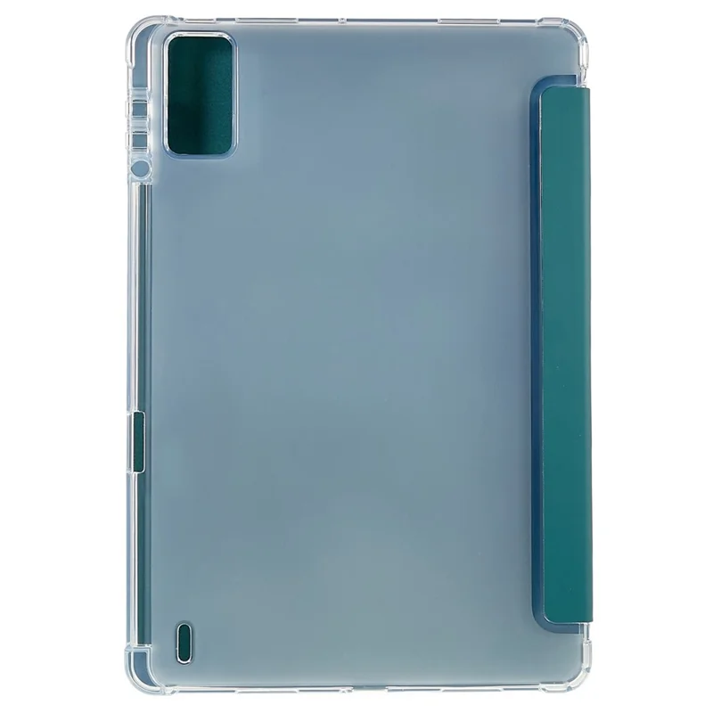 Para Xiaomi Pad 5 Pro Trifold Stand PU Caja de Cuero de Cuero Protección Completa TPU TPU Back Cover - Verde Oscuro