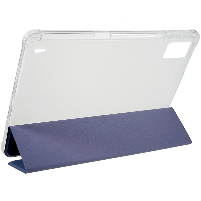 For Xiaomi Pad 5 Pro 12.4 (2022) Trifold Stand PU Leather Tablet Case Full Protection Matte TPU Back Cover - Baby Blue