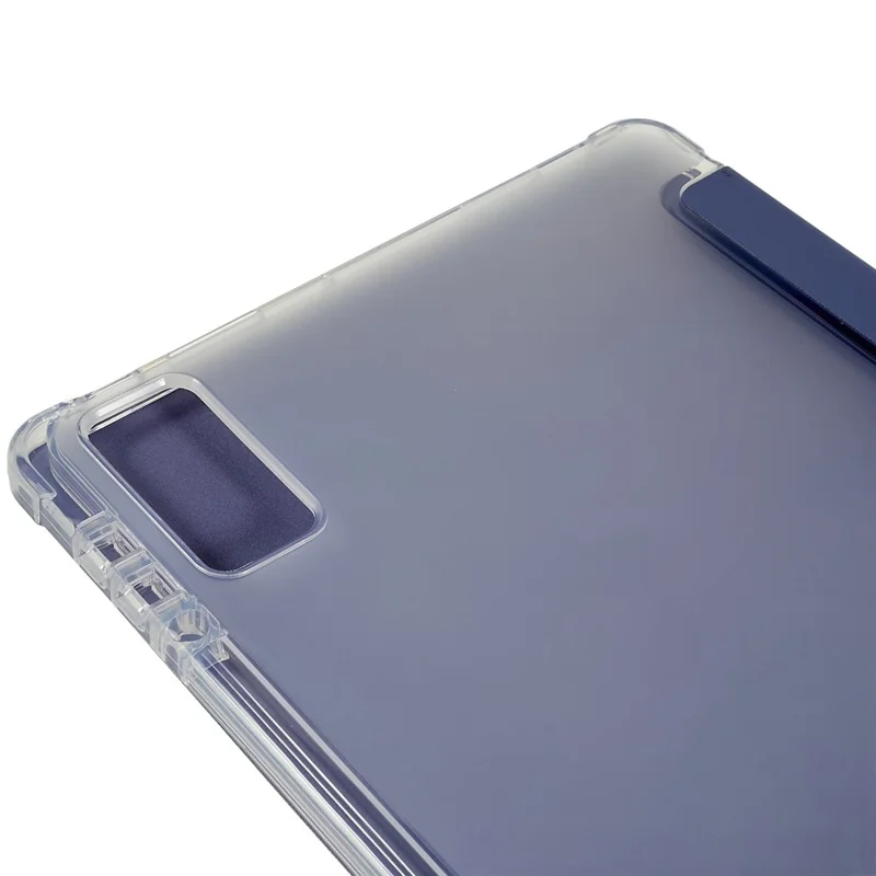For Xiaomi Pad 5 Pro 12.4 (2022) Trifold Stand PU Leather Tablet Case Full Protection Matte TPU Back Cover - Baby Blue