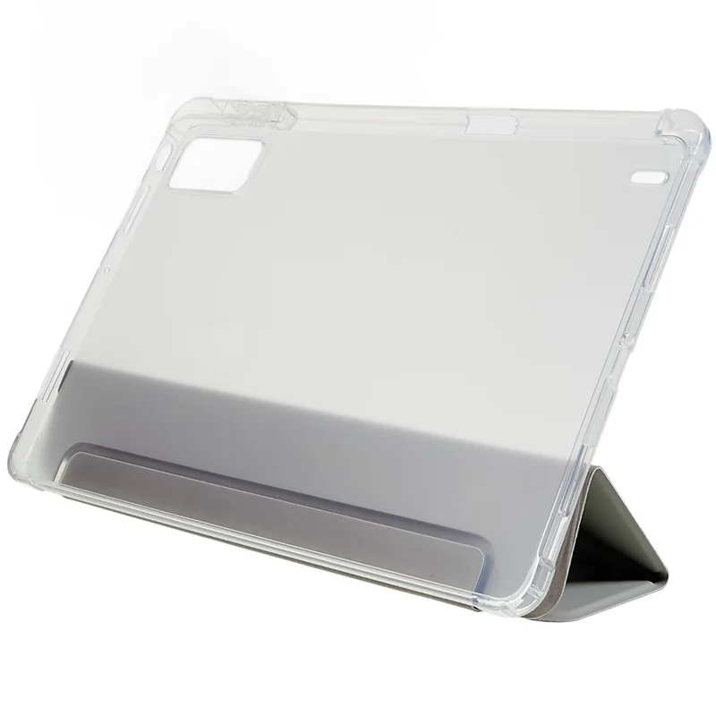 Capa para Tablet em Couro PU com Suporte Triplo e Proteção Total para Xiaomi Pad 5 Pro 12.4 (2022), Capa Traseira Fosca em TPU - Cinzenta