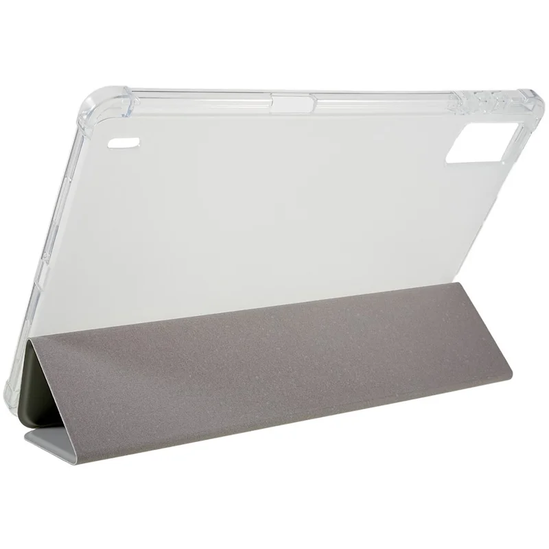 Capa para Tablet em Couro PU com Suporte Triplo e Proteção Total para Xiaomi Pad 5 Pro 12.4 (2022), Capa Traseira Fosca em TPU - Cinzenta