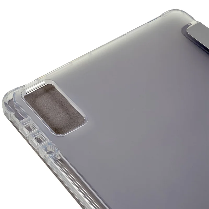 Capa para Tablet em Couro PU com Suporte Triplo e Proteção Total para Xiaomi Pad 5 Pro 12.4 (2022), Capa Traseira Fosca em TPU - Cinzenta