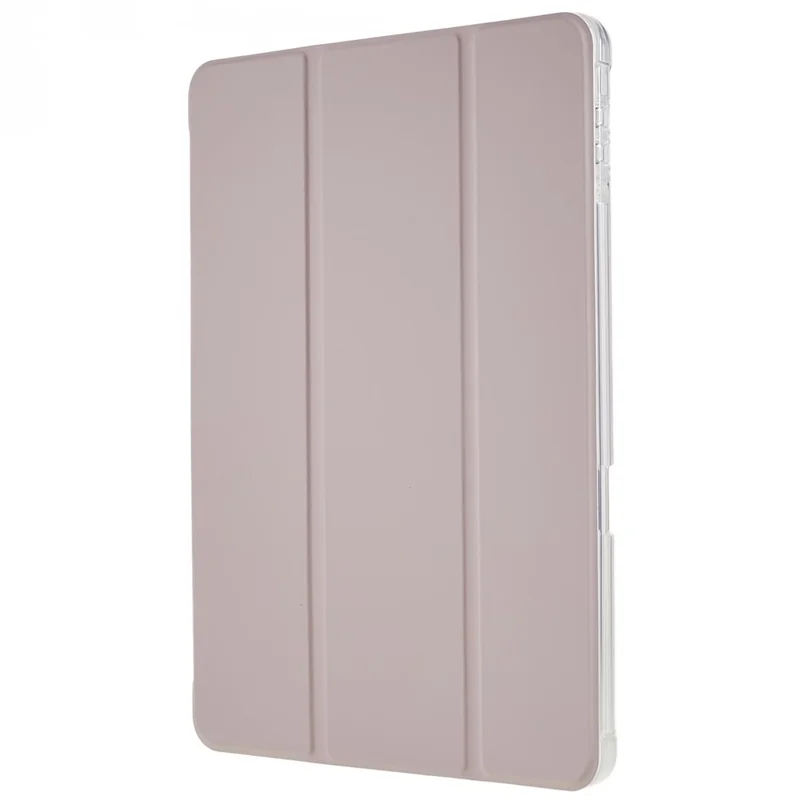 For Xiaomi Pad 5 Pro 12.4 (2022) Trifold Stand PU Leather Tablet Case Full Protection Matte TPU Back Cover - Rose Gold