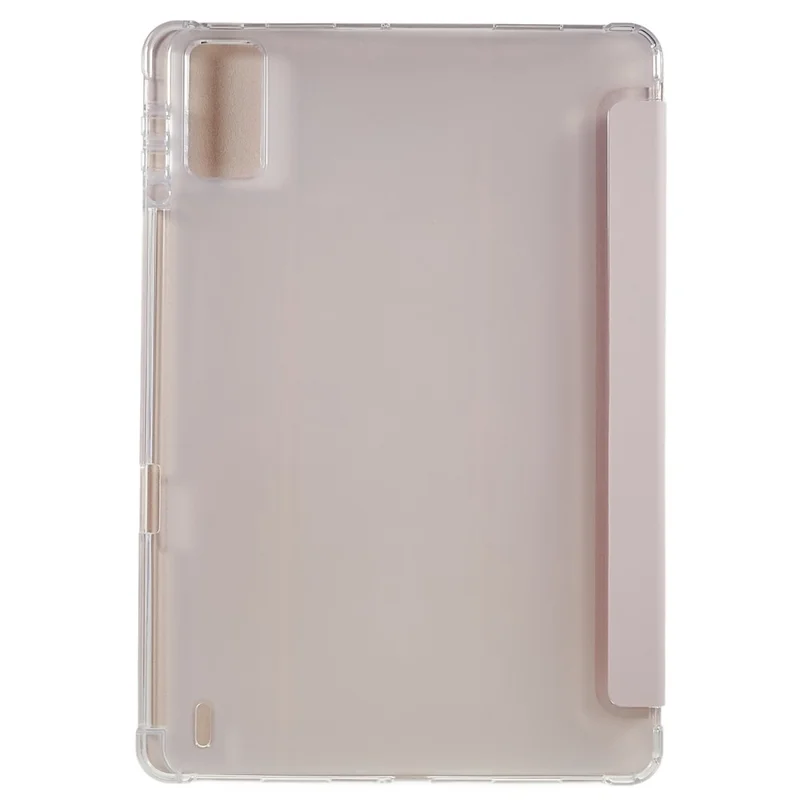 For Xiaomi Pad 5 Pro 12.4 (2022) Trifold Stand PU Leather Tablet Case Full Protection Matte TPU Back Cover - Rose Gold