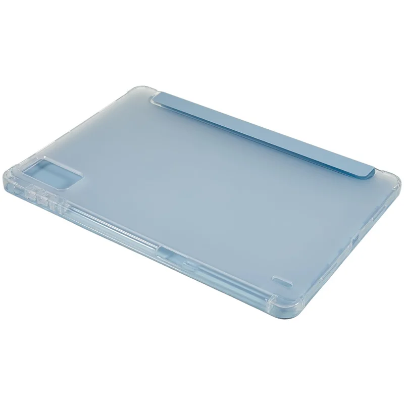 For Xiaomi Pad 5 Pro 12.4 (2022) Trifold Stand PU Leather Tablet Case Full Protection Matte TPU Back Cover - Sky Blue