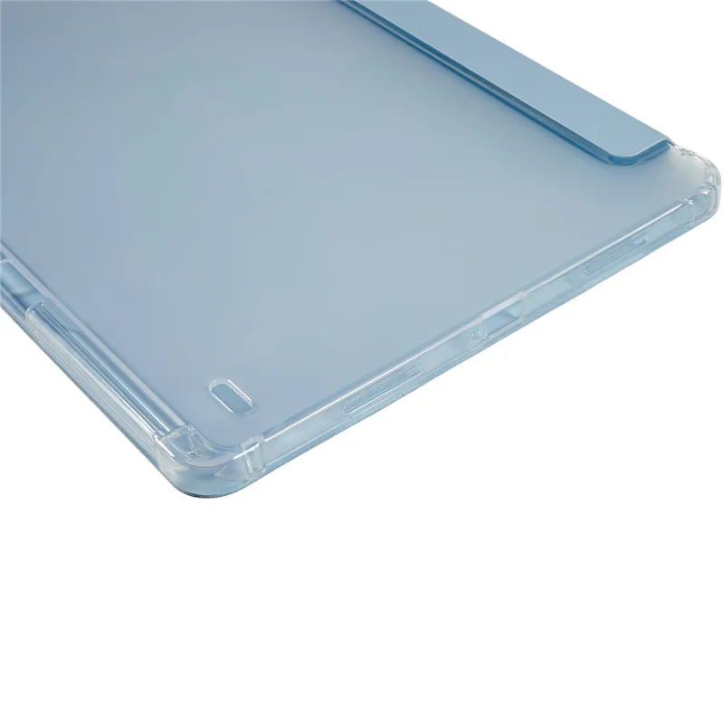 For Xiaomi Pad 5 Pro 12.4 (2022) Trifold Stand PU Leather Tablet Case Full Protection Matte TPU Back Cover - Sky Blue