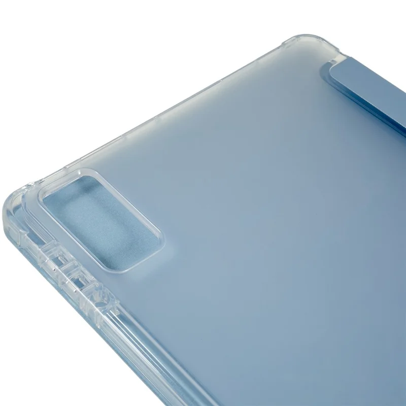 For Xiaomi Pad 5 Pro 12.4 (2022) Trifold Stand PU Leather Tablet Case Full Protection Matte TPU Back Cover - Sky Blue