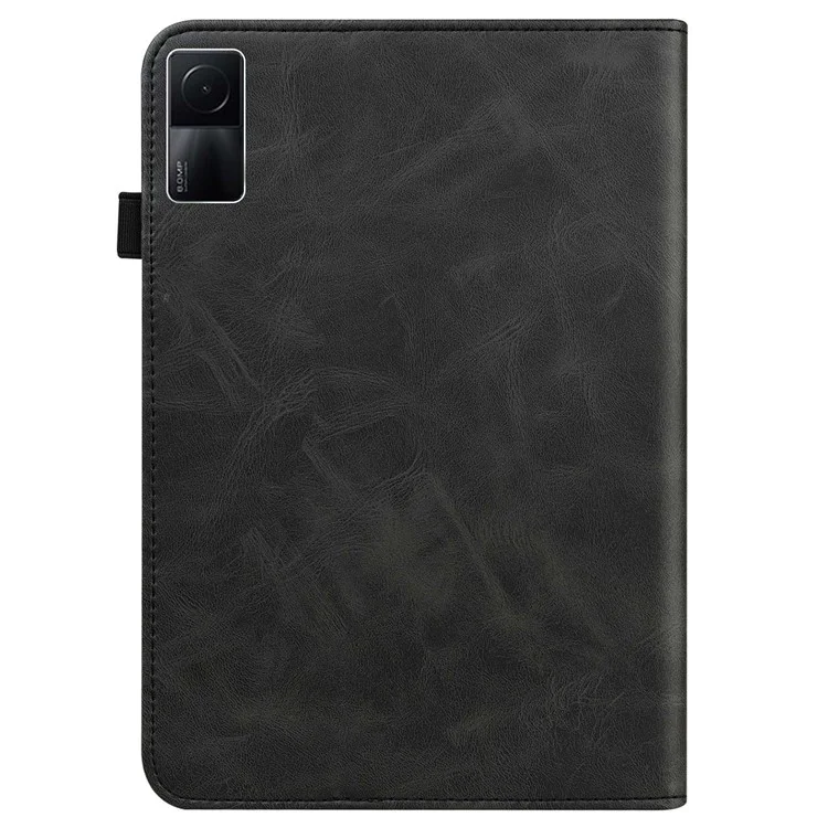 Für Xiaomi Redmi Pad PU Leder Elastic Band Protective Case Card Slots Multi-winkel-ständer-leitung Eingeprägter Tablet-tablet-abdeckung Mit Stifthalter - Schwarz