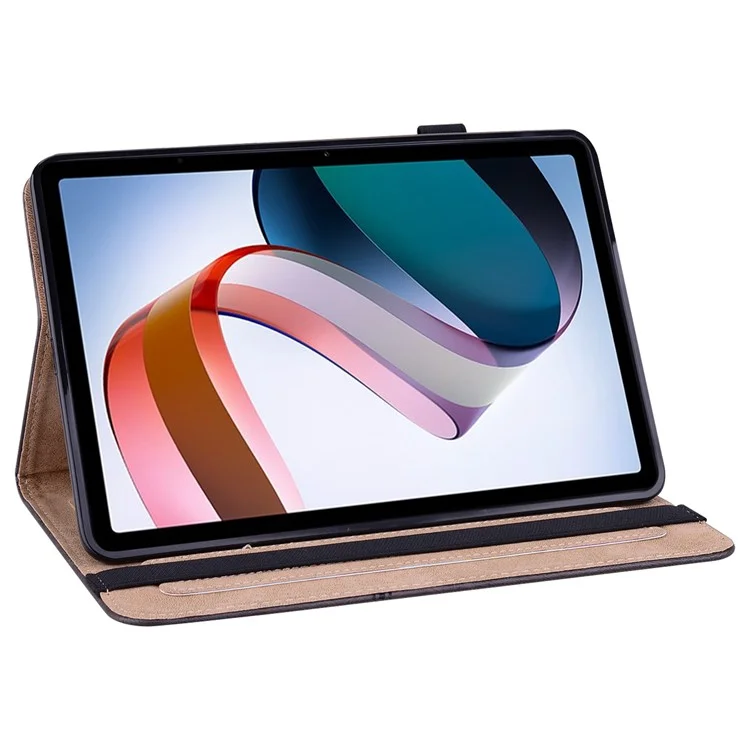 Para Xiaomi Redmi Pad PU PU Couro Elastic Band Protetive Caset Slots - Preto