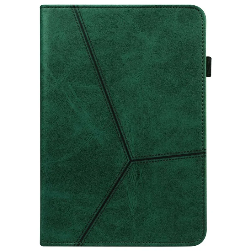 For Xiaomi Redmi Pad PU Leather Elastic Band Protective Case Card Slots Multi-Angle Stand Line Imprinted Tablet Cover with Pen Holder - Green
