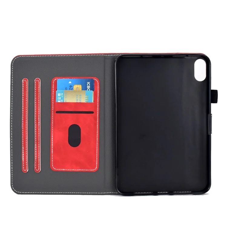 For iPad (2025) / 10.9 (2022) Cowhide Textured Leather Tablet Case Shockproof Card Holder Protective Cover with Stand - Red