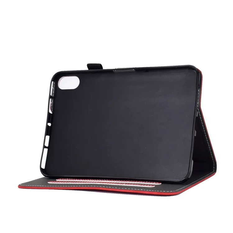 For iPad (2025) / 10.9 (2022) Cowhide Textured Leather Tablet Case Shockproof Card Holder Protective Cover with Stand - Red
