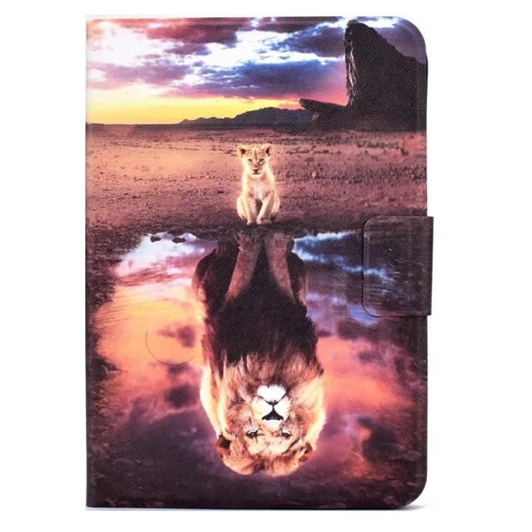 Para Ipad 10.9 (2022) / Ipad 10th Gen Pattern Imprenting Tableta Case PU Leather Stand a Prueba de Golpes Auto Wake / Sleep Smart Cover Con Soporte Para Tarjetas - León / Leopardo