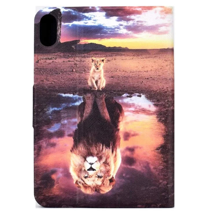Para Ipad 10.9 (2022) / Ipad 10th Gen Pattern Imprenting Tableta Case PU Leather Stand a Prueba de Golpes Auto Wake / Sleep Smart Cover Con Soporte Para Tarjetas - León / Leopardo
