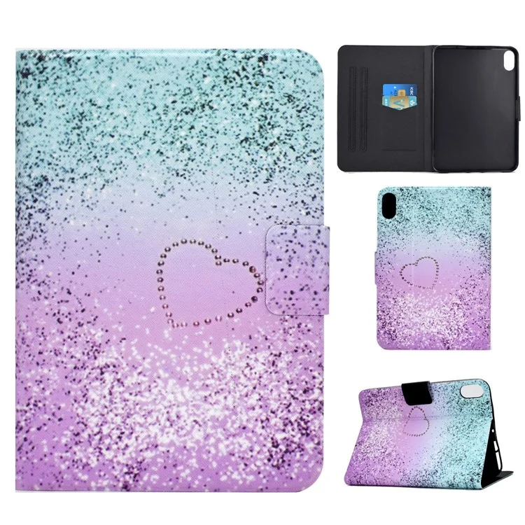 Para iPad 10.9 (2022) / iPad 10ª Geração Padrão de Impressão Capa de Tablet de Couro PU Dobrável com Suporte Dobrável Capa Protetora com Porta-Cartões - Quicksand Amoroso