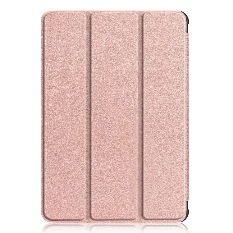 Para Amazon Fire HD 8 (2020) / HD 8 Plus (2022) Funda de Tableta de Piel de PU a Prueba de Golpes Trifold Stand Cubierta Inteligente de Activación / Suspensión - Oro Rosa