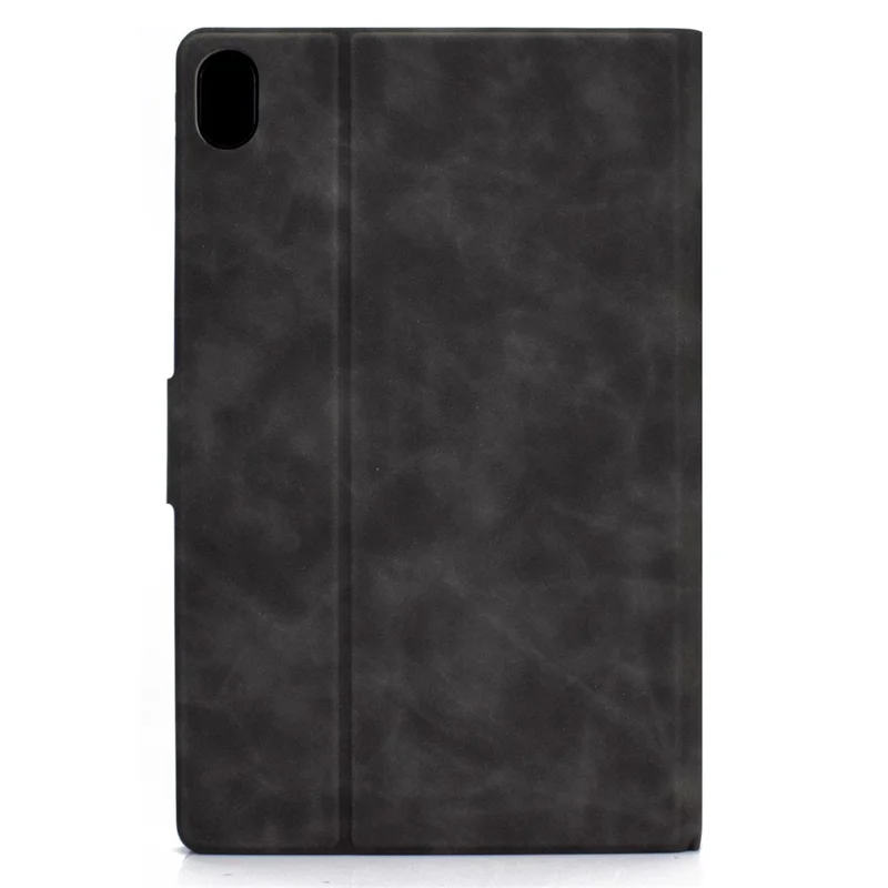For iPad (2025) / 10.9 (2022) Stand Folio Tablet Case Cowhide Texture PU Leather Anti-Scratch Cover with Card Holder - Black