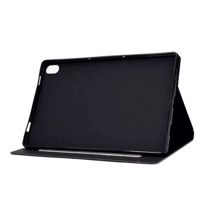 For iPad (2025) / 10.9 (2022) Stand Folio Tablet Case Cowhide Texture PU Leather Anti-Scratch Cover with Card Holder - Black