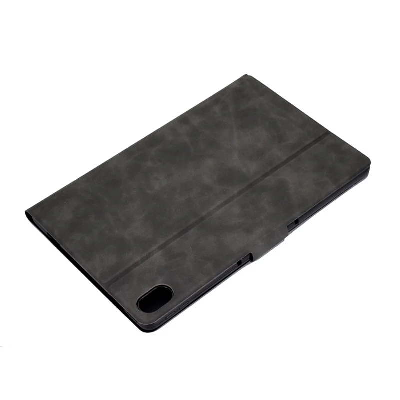 For iPad (2025) / 10.9 (2022) Stand Folio Tablet Case Cowhide Texture PU Leather Anti-Scratch Cover with Card Holder - Black