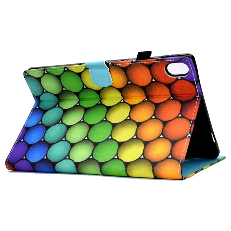 Per iPad 10.9 (2022) / iPad 10a Gen Custodia con Stand Regolabile con Stampa a Motivi, Protezione Completa, Cucitura a Linee, in Pelle PU con Slot per Schede e Porta Penna - Cerchi Colorati
