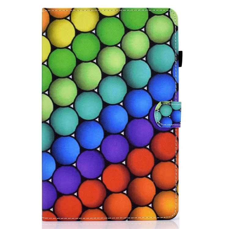Per iPad 10.9 (2022) / iPad 10a Gen Custodia con Stand Regolabile con Stampa a Motivi, Protezione Completa, Cucitura a Linee, in Pelle PU con Slot per Schede e Porta Penna - Cerchi Colorati