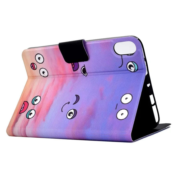 Pour Ipad 10.9 (2022) / Ipad 10e Génération Motif Imprimer le Boîtier de Tablette en Cuir PU Pliant Support de Couverture de Flip Magnétique Avec Support de Carte - Expression Faciale