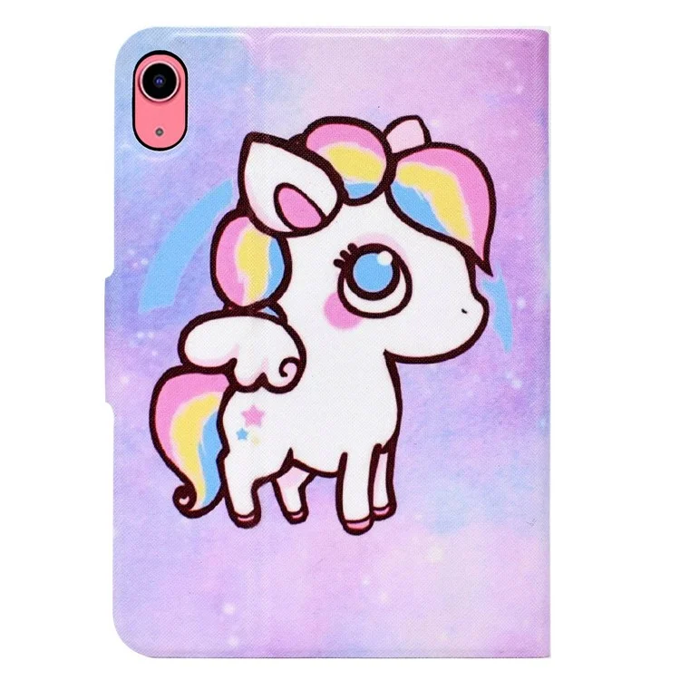 For iPad (2025) / 10.9 (2022) Pattern Printing PU Leather Tablet Case Fold Stand Magnetic Flip Cover with Card Holder - Colorful Pony
