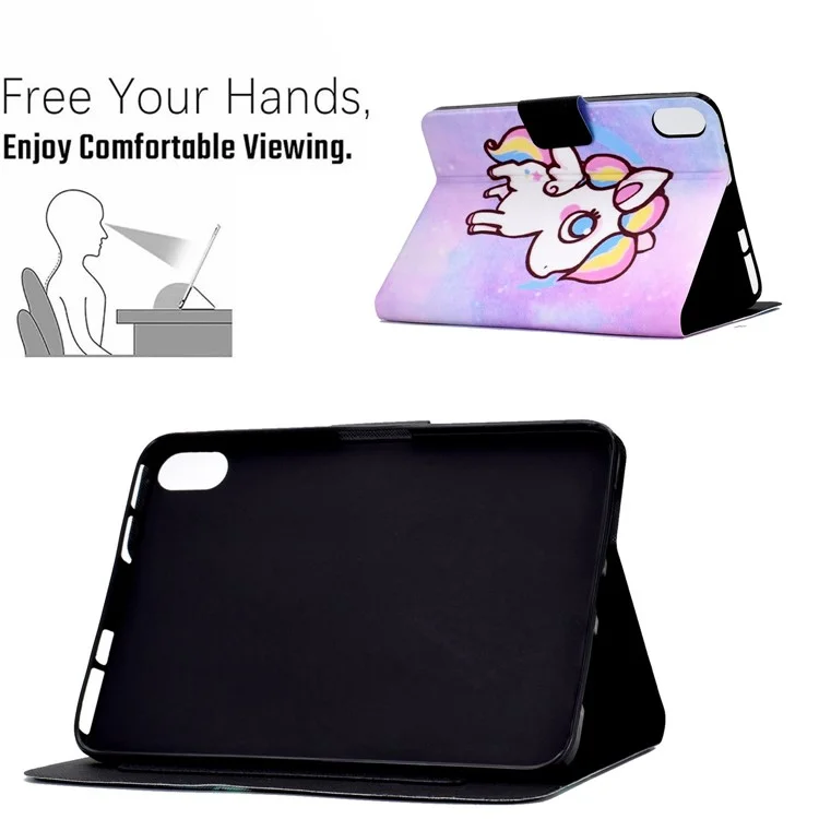 For iPad (2025) / 10.9 (2022) Pattern Printing PU Leather Tablet Case Fold Stand Magnetic Flip Cover with Card Holder - Colorful Pony