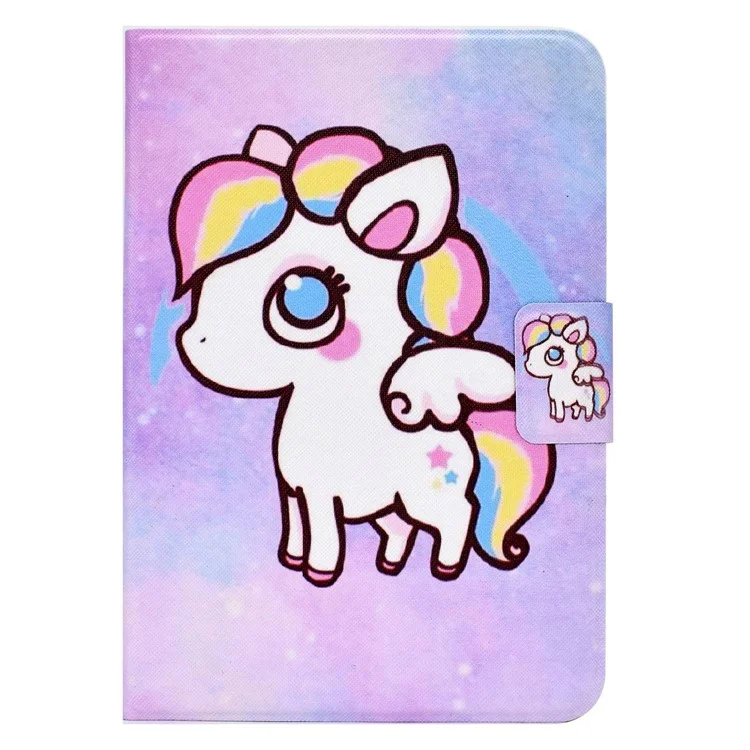 For iPad (2025) / 10.9 (2022) Pattern Printing PU Leather Tablet Case Fold Stand Magnetic Flip Cover with Card Holder - Colorful Pony