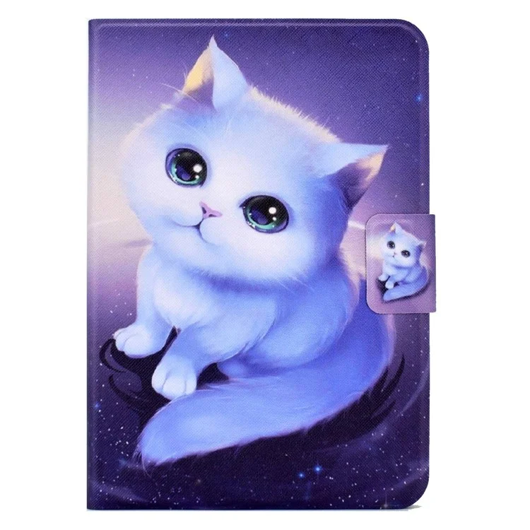 Per iPad 10.9 (2022) / iPad 10a Gen Custodia Tablet in Pelle PU con Stampa a Motivi Pieghevole con Supporto Magnetico Flip e Porta Carte - Gatto
