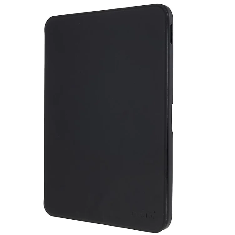 MUTURAL für iPad 10.9 (2022) PU-Leder-Ständer-Tablettenhülle, klare transparente Rückseite, stoßfester Schutzkoffer mit Stifthalter - Schwarz