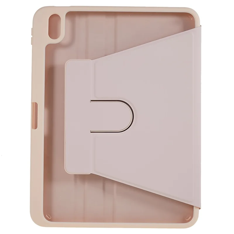 MUTURAL for iPad (2025) / 10.9 (2022) PU Leather Stand Tablet Case Clear Transparent Back Shockproof Protective Cover with Pen Holder - Pink