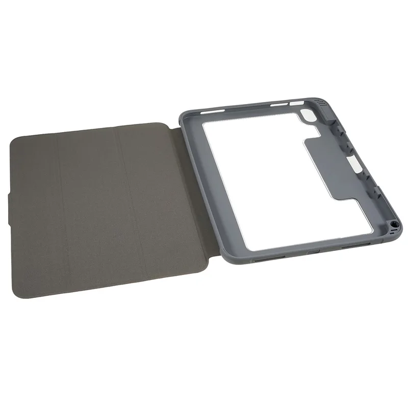 MUTURAL Hard PC TPU Leather Case for iPad (2025) / 10.9 (2022) Shockproof Cover Tablet Case with Tri-Fold Stand - Red