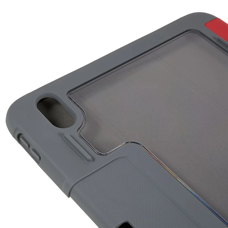 MUTURAL Hard PC TPU Leather Case for iPad (2025) / 10.9 (2022) Shockproof Cover Tablet Case with Tri-Fold Stand - Red