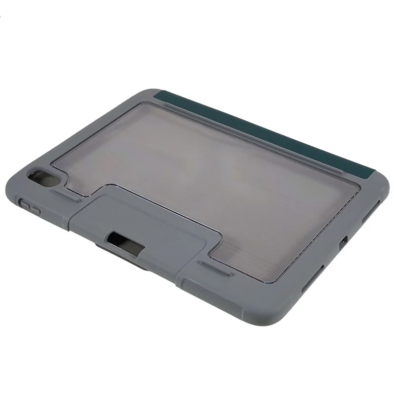 MUTURAL Hard PC TPU Leather Case for iPad (2025) / 10.9 (2022) Shockproof Cover Tablet Case with Tri-Fold Stand - Blackish Green