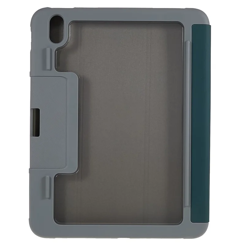 MUTURAL Hard PC TPU Leather Case for iPad (2025) / 10.9 (2022) Shockproof Cover Tablet Case with Tri-Fold Stand - Blackish Green