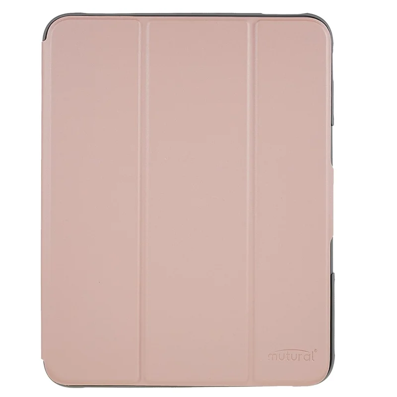 MUTURAL Hart-PC-TPU-Lederhülle für iPad (2025) / 10,9 (2022) stoßfest Schutzhülle kratzfest Tablet-Hülle mit Dreifach-Faltschutz – Roségold