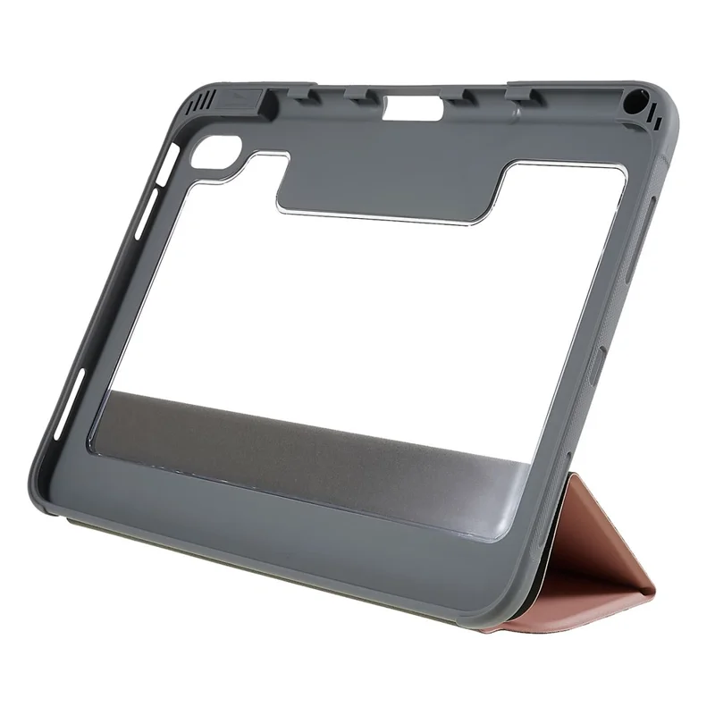 MUTURAL Hart-PC-TPU-Lederhülle für iPad (2025) / 10,9 (2022) stoßfest Schutzhülle kratzfest Tablet-Hülle mit Dreifach-Faltschutz – Roségold