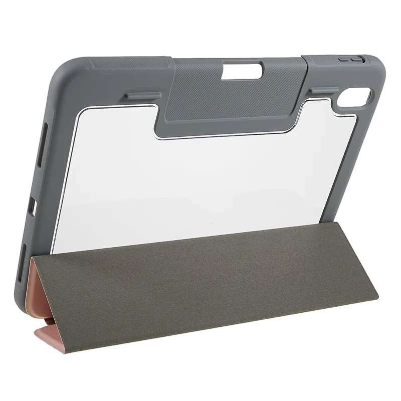 MUTURAL Hart-PC-TPU-Lederhülle für iPad (2025) / 10,9 (2022) stoßfest Schutzhülle kratzfest Tablet-Hülle mit Dreifach-Faltschutz – Roségold