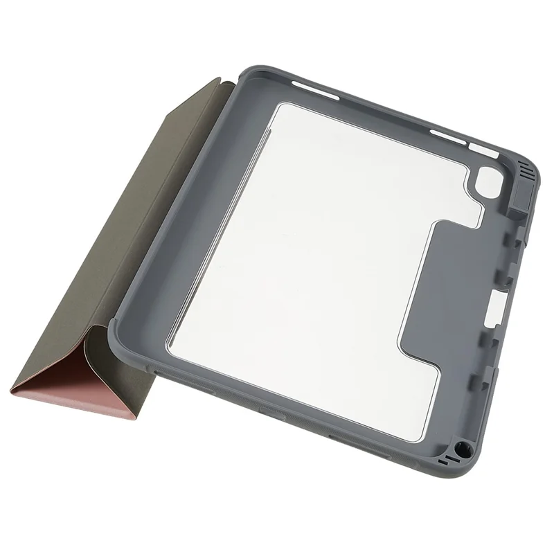 MUTURAL Hart-PC-TPU-Lederhülle für iPad (2025) / 10,9 (2022) stoßfest Schutzhülle kratzfest Tablet-Hülle mit Dreifach-Faltschutz – Roségold