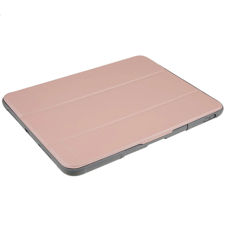 MUTURAL Hart-PC-TPU-Lederhülle für iPad (2025) / 10,9 (2022) stoßfest Schutzhülle kratzfest Tablet-Hülle mit Dreifach-Faltschutz – Roségold