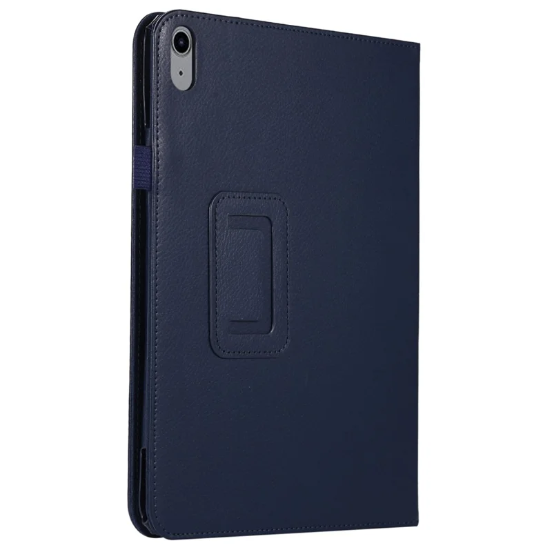 Litchi Texture PU Leather Case for iPad (2025) / 10.9 (2022) Stand Auto Wake / Sleep Protective Tablet Cover - Dark Blue