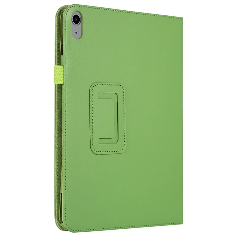 Litchi Texture PU Leather Case for iPad (2025) / 10.9 (2022) Stand Auto Wake / Sleep Protective Tablet Cover - Green