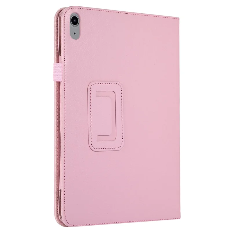 Litchi Texture PU Leather Case for iPad (2025) / 10.9 (2022) Stand Auto Wake / Sleep Protective Tablet Cover - Pink