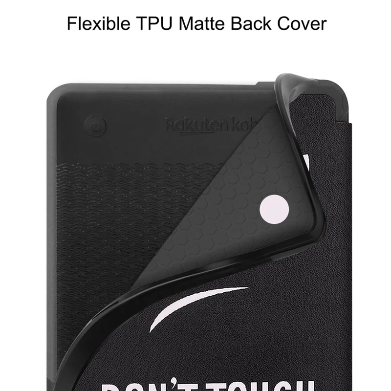 Для Kobo Clara 2E Шаблонная Печать PU Кожаный Чехол Д-вчит Электронную Книгу Ударопрочный Умный Авто Сон / Пробуждение Защитный Чехол - Не Трогай Меня