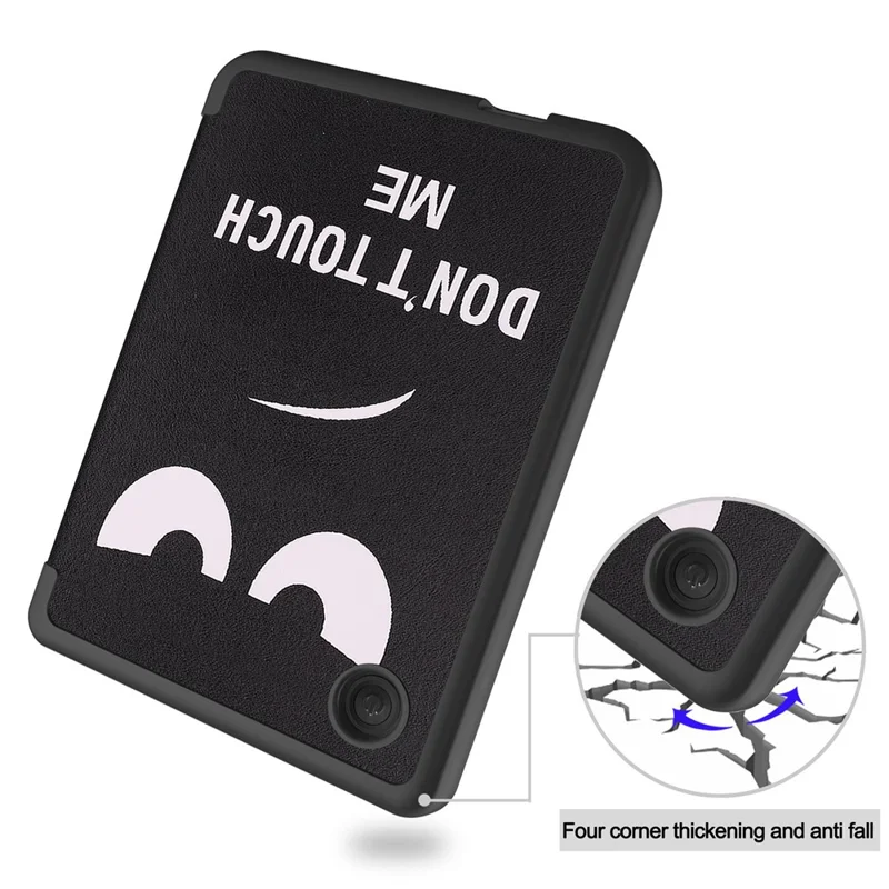 Для Kobo Clara 2E Шаблонная Печать PU Кожаный Чехол Д-вчит Электронную Книгу Ударопрочный Умный Авто Сон / Пробуждение Защитный Чехол - Не Трогай Меня