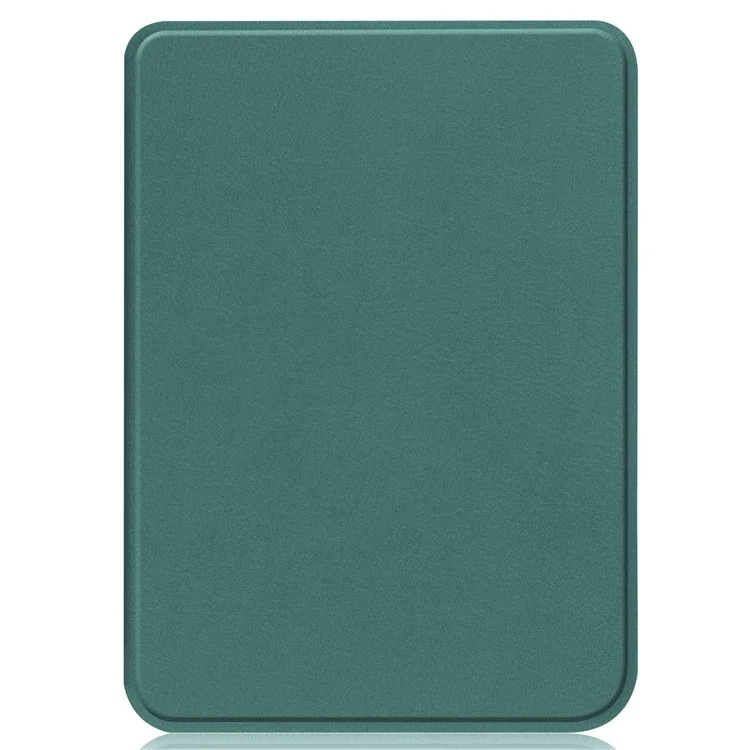 For Kobo Clara 2E PU Leather Smart Wake / Sleep Cover Book Style E-reader Protective Sleeve Case - Blackish Green