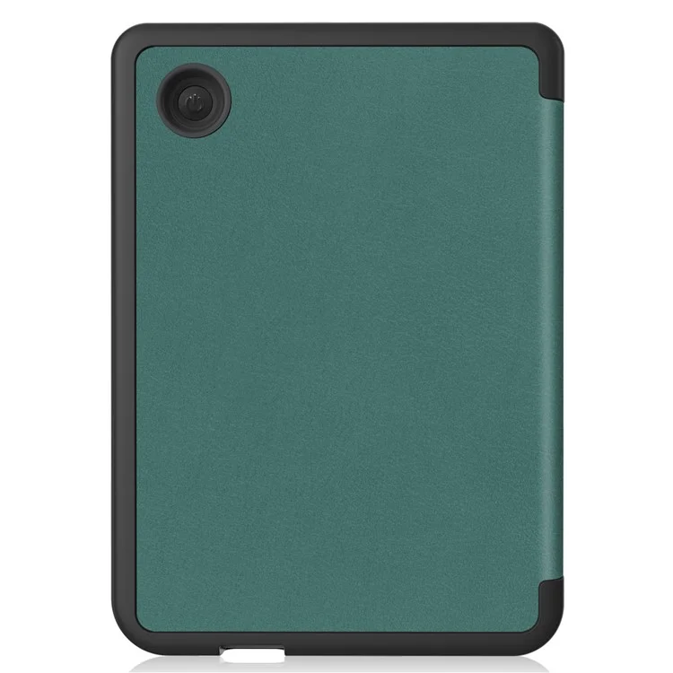 For Kobo Clara 2E PU Leather Smart Wake / Sleep Cover Book Style E-reader Protective Sleeve Case - Blackish Green